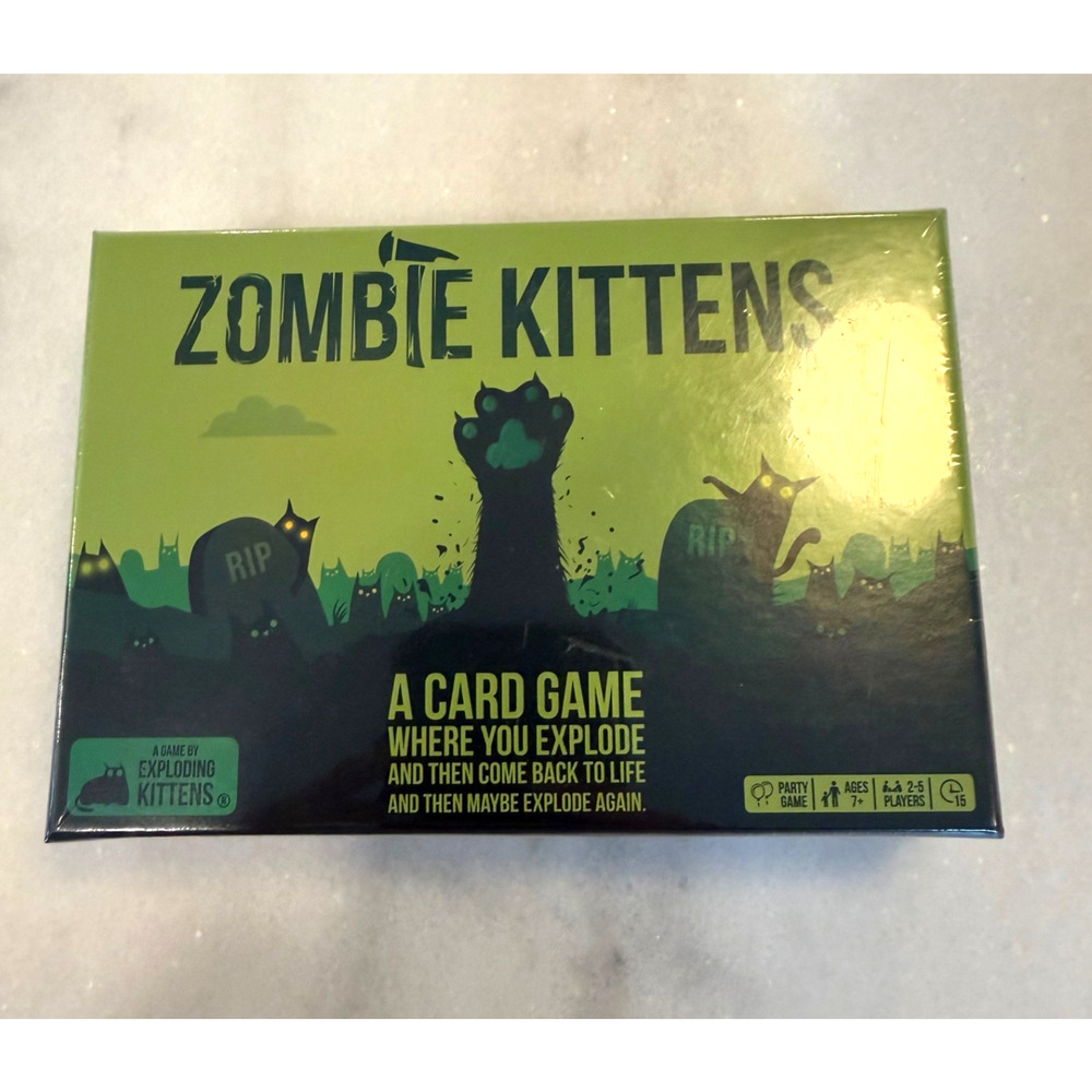 Zombie Kittens Card Game by Exploding Kittens, Ages 7+, Family Game New Sealed